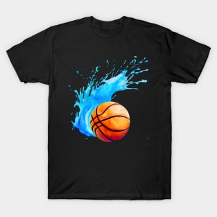 Basketball Ball Watercolor Artistic Splash T-Shirt